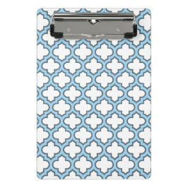 Minicarpeta De Pinza Trellis azul blanco y bebé, Entramado, Quatrefoil