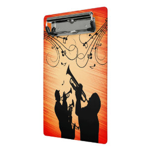 Minicarpeta De Pinza Trumpet Section Jazz Music Naranja Rust