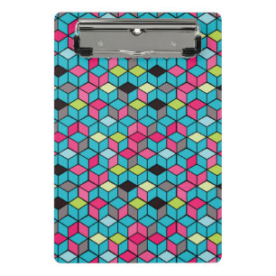 Minicarpeta De Pinza Turquesa y modelo rosado del cubo