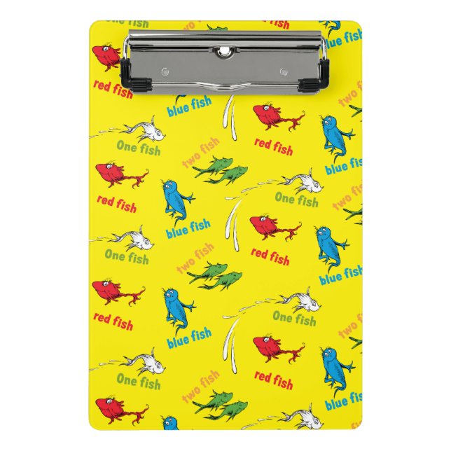 Minicarpeta De Pinza Un pez dos peces patrón amarillo (Anverso)