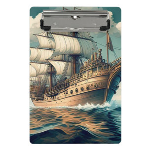 Minicarpeta De Pinza Una Pintura De Un Buque Con Las Velas Down-56350