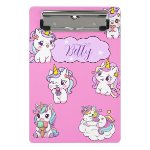 Minicarpeta De Pinza Unicornio Lindo Personalizado