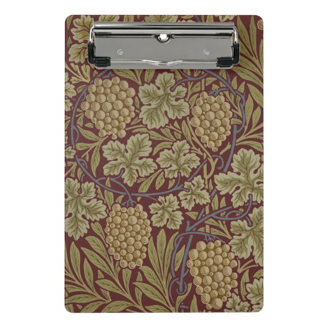 Minicarpeta De Pinza Uva de Vid de William Morris Arte Rojo Verde (Anverso)