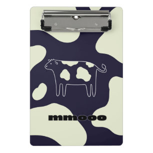 Minicarpeta De Pinza Vaca en blanco y negro