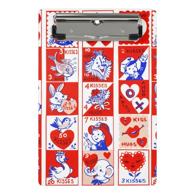 Minicarpeta De Pinza Valentine Retro Love Hugs Cute Pattern (Anverso)