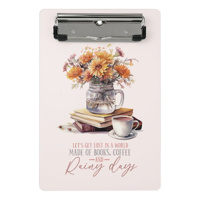 Minicarpeta De Pinza Vamos a perdernos - Libros, café y Rústica de Lluv (Anverso)