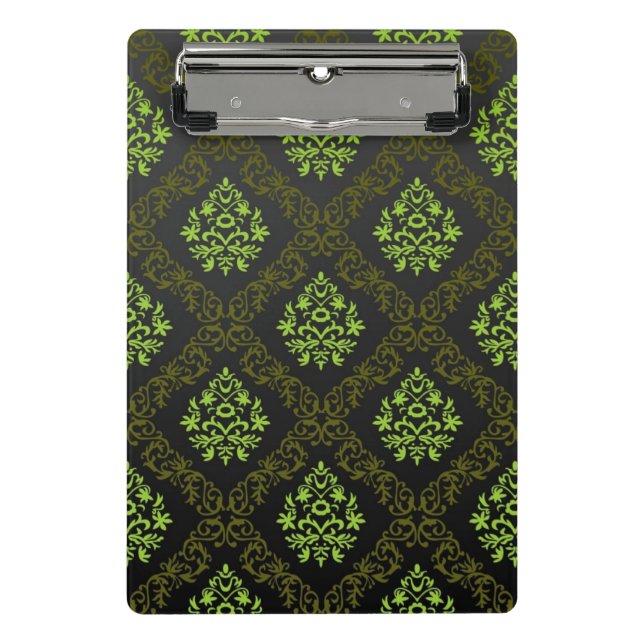 Minicarpeta De Pinza Verde floral del papel pintado (Anverso)