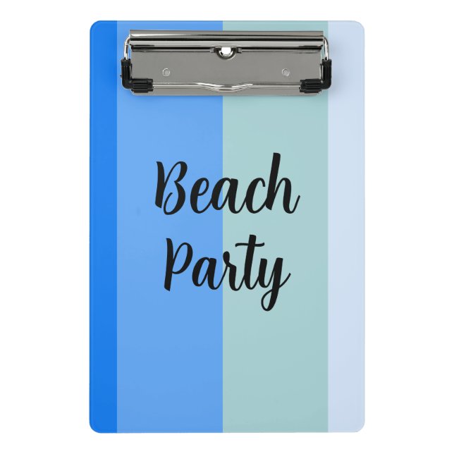 Minicarpeta De Pinza Vibes de playa, franjas azules (Anverso)