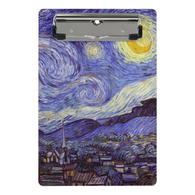 Minicarpeta De Pinza Vincent Van Gogh Starry Night Vintage Bella Artes (Anverso)