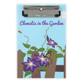 Minicarpeta De Pinza Vine purple clematis en el jardín