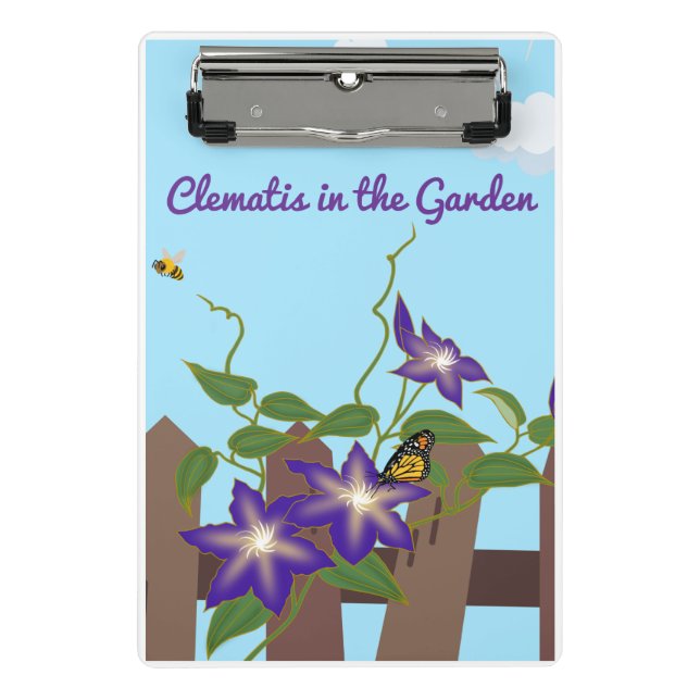 Minicarpeta De Pinza Vine purple clematis en el jardín (Anverso)
