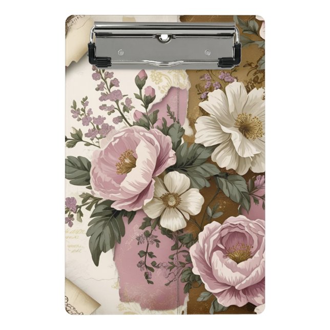 Minicarpeta De Pinza Vintage Floral - Mini Clipboard (Anverso)