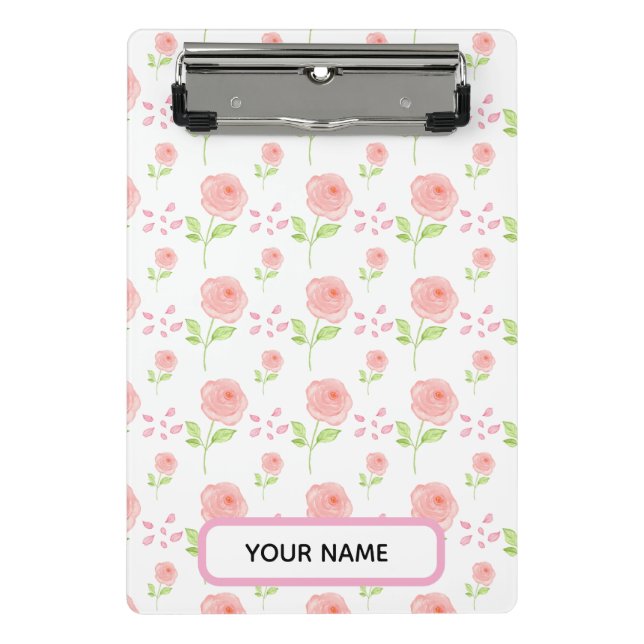 Minicarpeta De Pinza Watercolor Botanical  Floral Pattern Planner (Anverso)