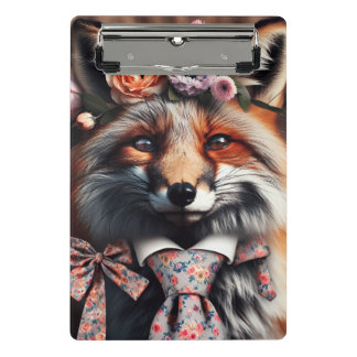 Minicarpeta De Pinza Wild fox wearing a tie cute