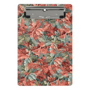 Minicarpeta De Pinza William Morris Acanto Rojo Rust Verde Salvia
