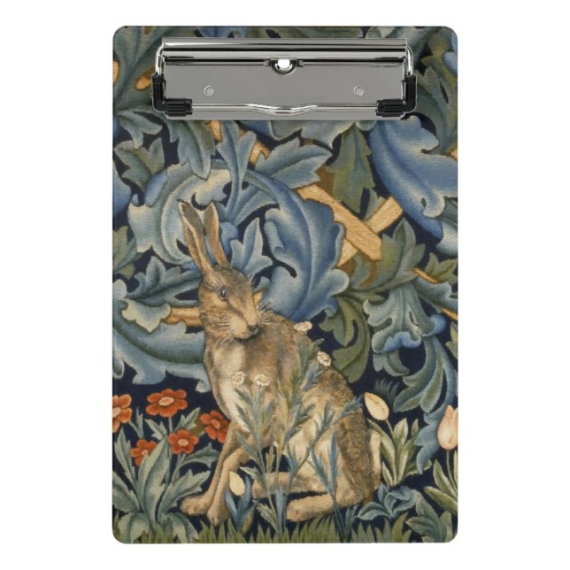 Minicarpeta De Pinza William Morris Forest Rabbit Floral Art Nouveau (Anverso)