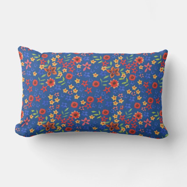 Minihuella floral brillante de moda en almohada az (Anverso)