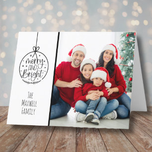 Mínima Familia Foto Feliz Brillante Navidad