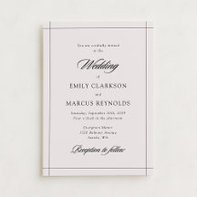 Mínima invitación moderna de matrimonio de marfil 