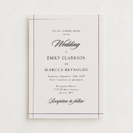 Mínima invitación moderna de matrimonio de marfil 