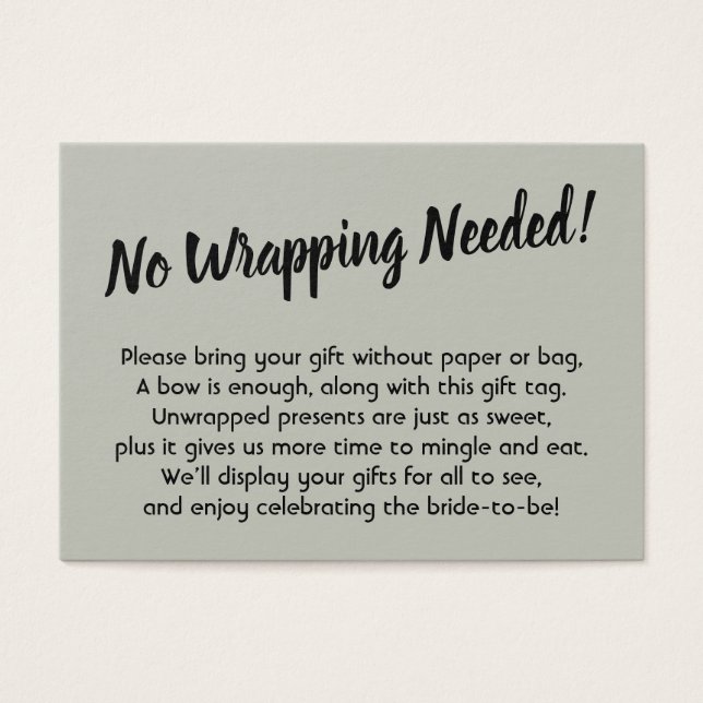 Mínima tarjeta de regalo de regalo de ducha sin en (Frente)