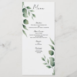 Mínima vegetación deja menú moderno blanco de boda