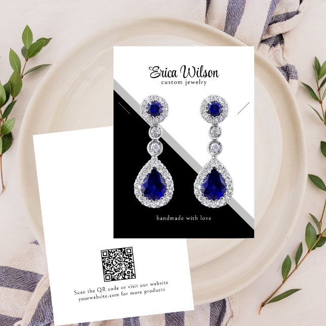 Minimal Black White Necklace Earring Display Card (Subido por el creador)