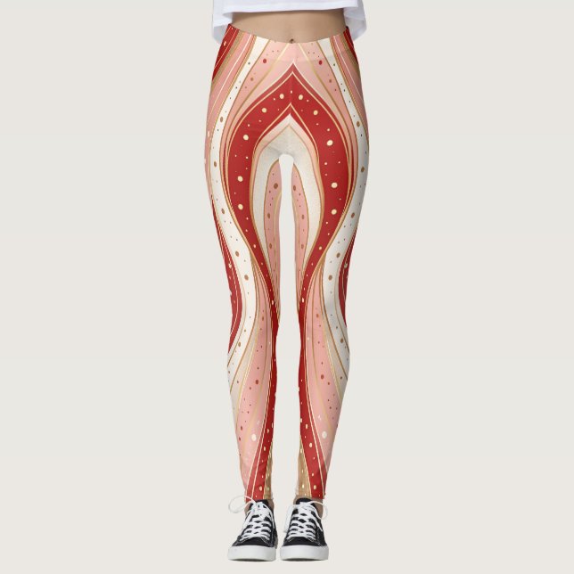 Minimal Candy Flow Leggings – Modern Holiday Wave  (Anverso)