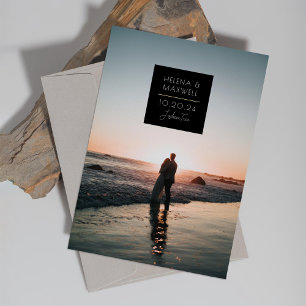 Minimal Deco Foto Anuncio de Compromiso de Oro