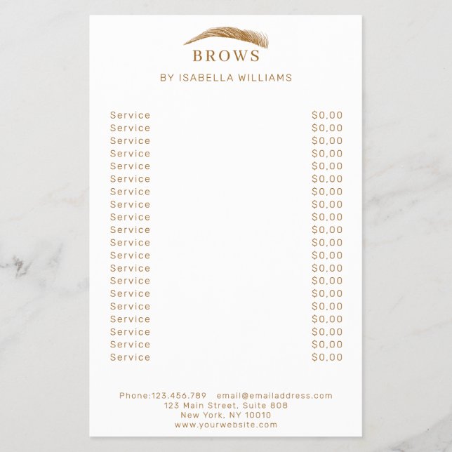 Minimal elegant Augenbrauen  Flyer (Frente)