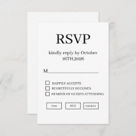 Minimal Elegant Wedding RSVP Card