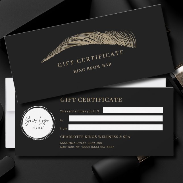 Minimal Eyebrow Black Logo Gift Certificate (Subido por el creador)