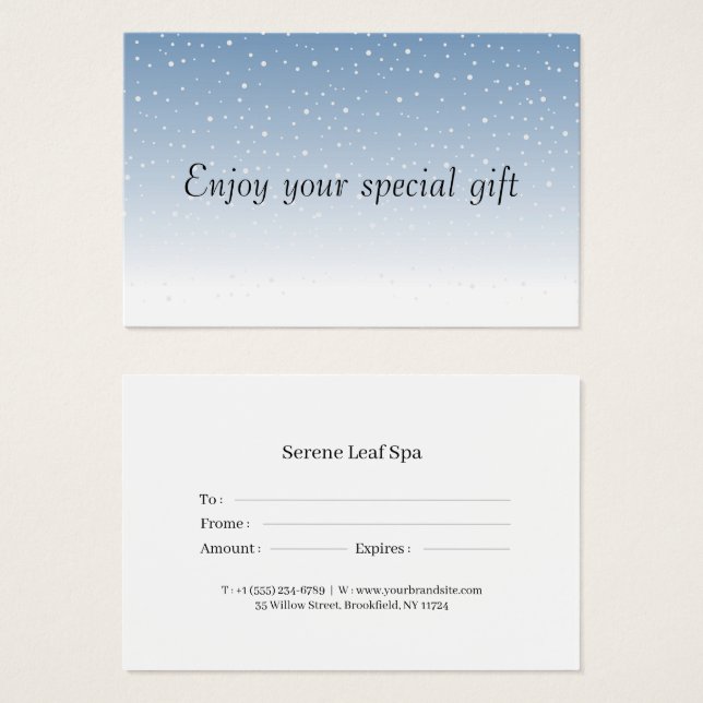 Minimal Gift Certificate Card for Small Businesses (Anverso y reverso)