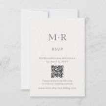 Minimal Intimate Wedding RSVP Card with QR Code