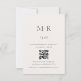 Minimal Intimate Wedding RSVP Card with QR Code