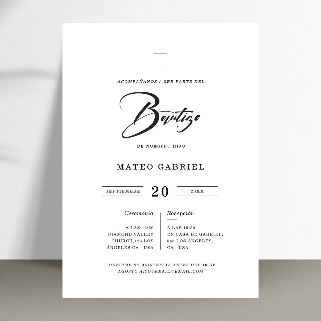 Minimal Invitaciones De Bautizo Para Nina Nino (Subido por el creador)