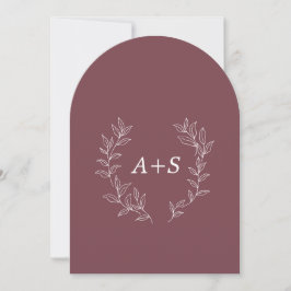 Minimal Leaf | Invitación de Boda con Monograma Ar