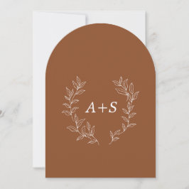 Minimal Leaf | Invitación de Boda con Monograma Ar