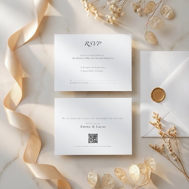 Minimal Luxury | Modern RSVP Card with QR Code (Subido por el creador)