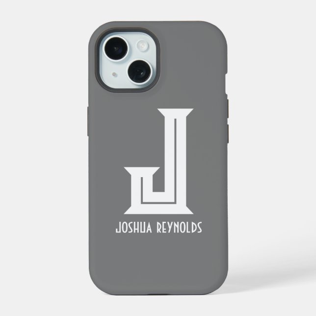 Minimal Monograma Gris (Reverso )