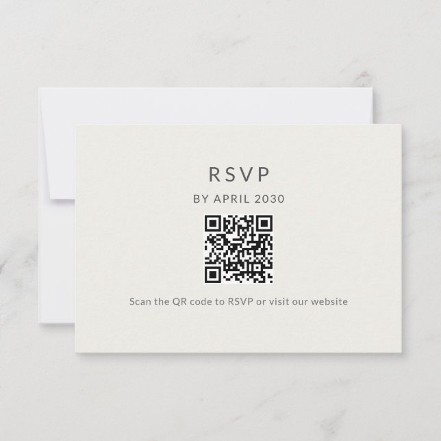 Minimal QR RSVP Wedding Card (Anverso)