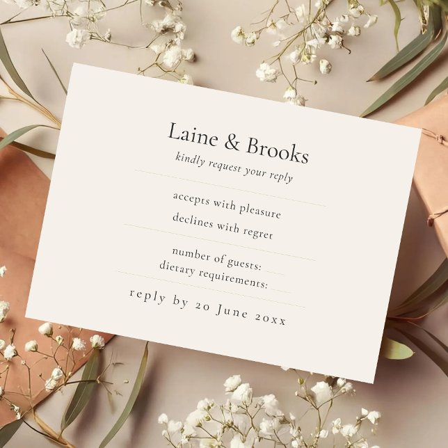 Minimal RSVP Card Elegant Simple Wedding (Subido por el creador)