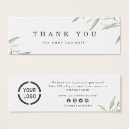 Minimal rustic greenery logo business thank you