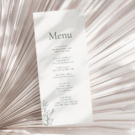 Minimal Sage Green Botanical Wedding Menu