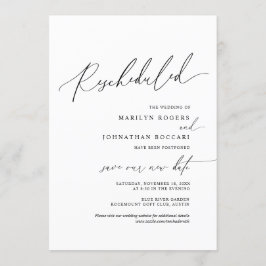 Minimal Simple, invitación de boda reprogramada