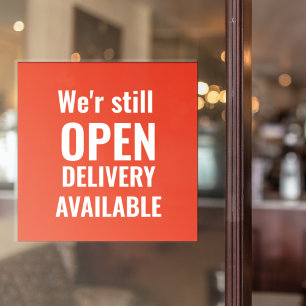 Minimal Todavía Estamos Abiertos Pegatina Ventana 