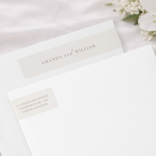 Minimal Wedding Return Address Labels & Belly Band (Subido por el creador)