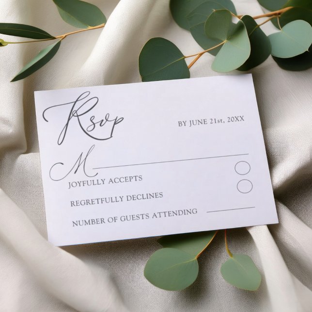 Minimal White RSVP Typography Wedding (Subido por el creador)