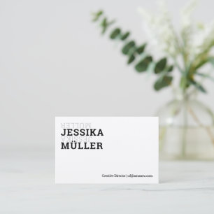 Minimalismo en negro y blanco tarjeta de visita tw