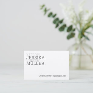Minimalismo en negro y blanco tarjeta de visita tw